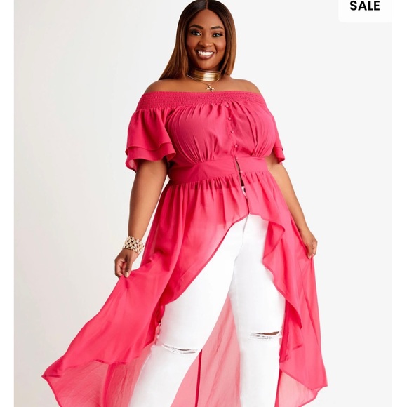 Brand New Half Sleeve Hi Low Blouse/ Duster Sz 22/24 & 26/28 - Picture 10 of 13